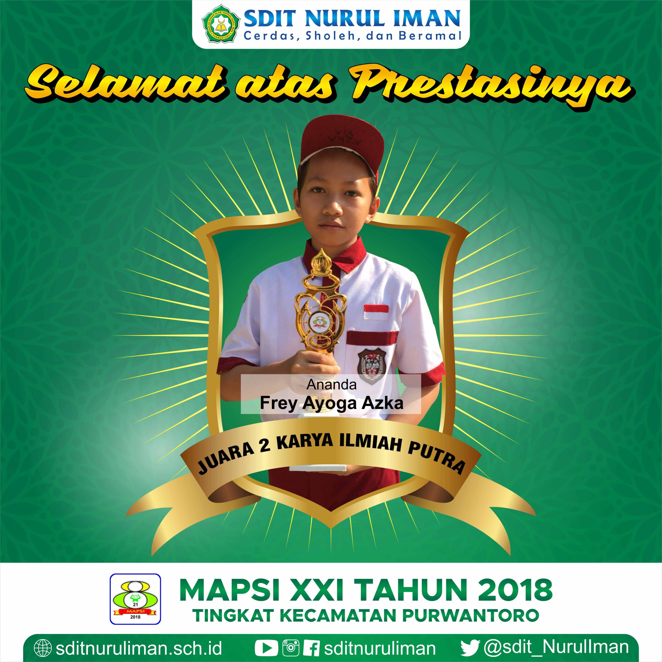 Juara 2 Karya Tulis Ilmiah Putra Lomba MAPSI XXI Tingkat Kecamatan Purwantoro